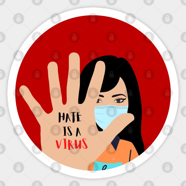 Hate is a VIRUS Sticker by JuanaBe